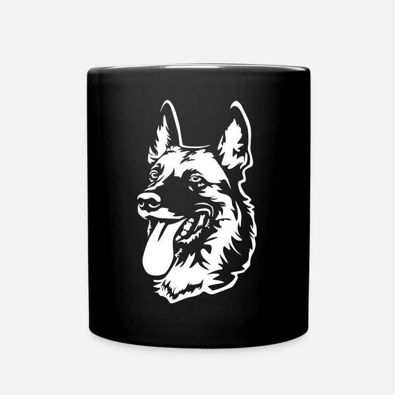 Malinois Kopf "Black Edition" - Tasse einfarbig - Schwarz