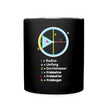 Diagramme de rayon de cercle Art - Mug uni - noir - Devant