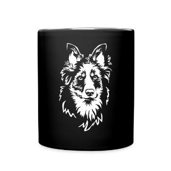 Tête de joue jaune "Black Editition" - Mug uni - noir - Devant