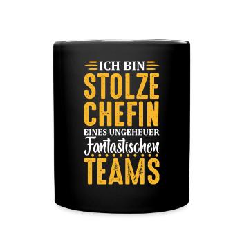 Stolze Chefin Chef Frau Abteilungsleiter Teamchef - Tasse einfarbig - Schwarz - Vorne