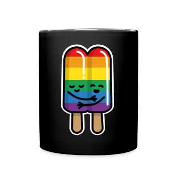 Bande de glaces gays sur le drapeau arc-en-ciel tige LGBT - Mug uni - noir - Devant