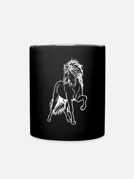 Island Hengst weiß - Tasse einfarbig - Schwarz