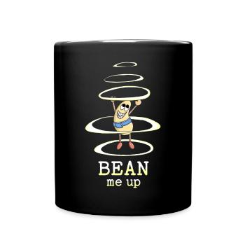 Bean Me-Up Weltraum - Bohne  - Tasse einfarbig - Schwarz - Vorne
