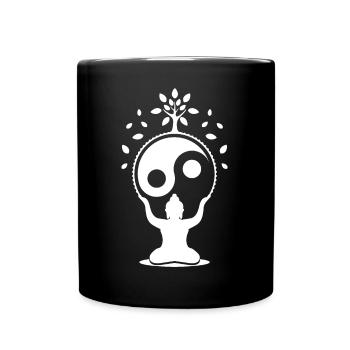 Qigong Qi Gong Tai Chi Chigong - Tasse einfarbig - Schwarz - Vorne