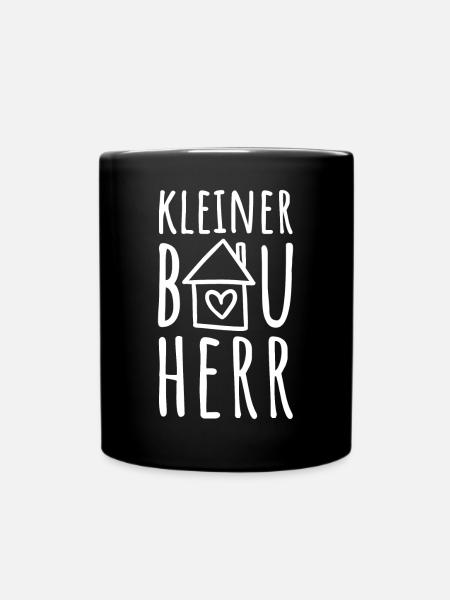 Kleiner Bauherr Sohn Haus bauen Baustelle Hausbau - Tasse einfarbig - Schwarz