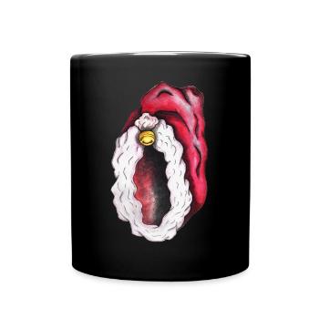 Santa-Vulva - Tasse einfarbig - Schwarz - Vorne