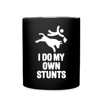 Lustige Rodeo Reiter, I do my own stunts, Cowboy - Tasse einfarbig - Schwarz - Vorne