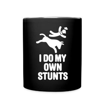 Lustig Rodeo-Clown I do my own stunts Rodeo Reiter - Tasse einfarbig - Schwarz - Vorne