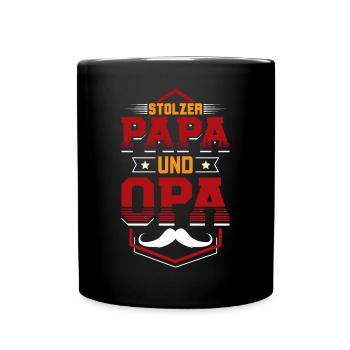 Stolzer Papa Opa - Tasse einfarbig - Schwarz - Vorne