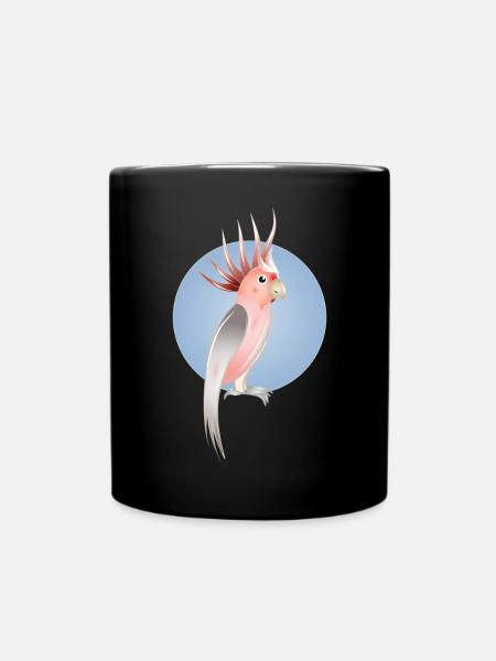 Rosakakadu Vogel mit zarten blauen Hintergrund - Tasse einfarbig - Schwarz