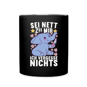 Lustige Sprüche Witzige Sprüche - Tasse einfarbig - Schwarz - Vorne