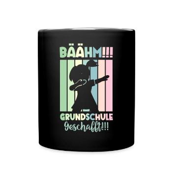 Grundschule Geschafft 2026 Grundschule Abschied - Tasse einfarbig - Schwarz - Vorne