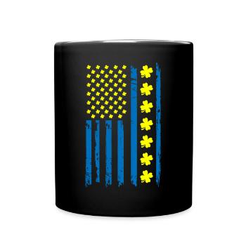 Ukraine Amérique Drapeau Cloverleaf - Mug uni - noir - Devant