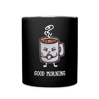 Kaffeeliebhaber Frühstück Kaffee Trinken Spruch - Tasse einfarbig - Schwarz - Vorne