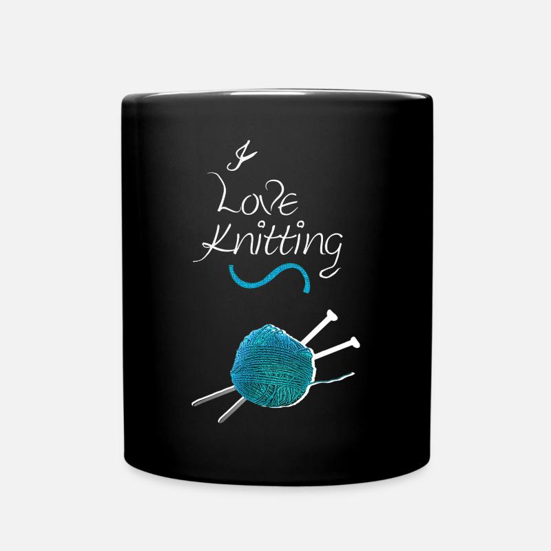 stricken sprüche, Ich liebe stricken - Tasse einfarbig - Schwarz