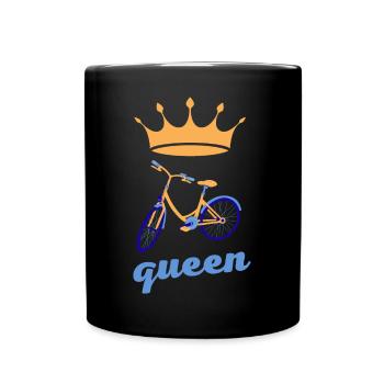 Reine du vélo - Mug uni - noir - Devant