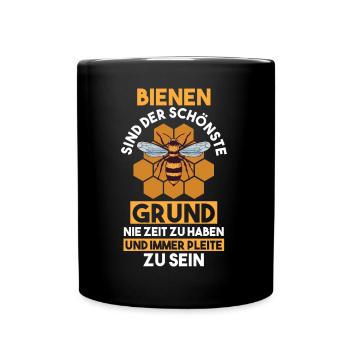 Imker Imkerei Biene Bienen - Tasse einfarbig - Schwarz - Vorne
