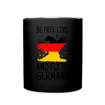 Deutschland Flagge Deutsche Fahne Used Look Heimat - Tasse einfarbig - Schwarz - Vorne