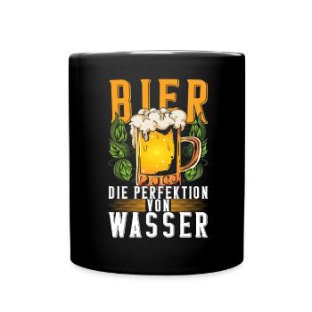 Bierbrauen Bierbrauer - Tasse einfarbig - Schwarz - Vorne