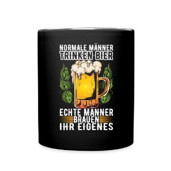 Bierbrauen Bierbrauer - Tasse einfarbig - Schwarz - Vorne