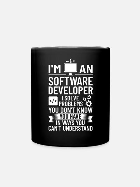 Software Development Software Developer Developer - Full Colour Mug - black