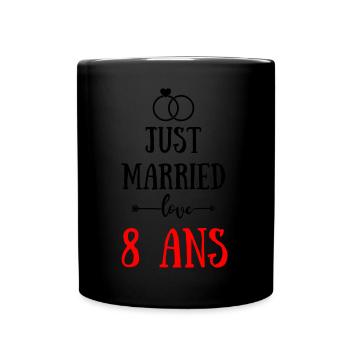 JUST MARRIED ANNIVERSAIRE DE MARIAGE 8 ANS - Mug uni - noir - Devant