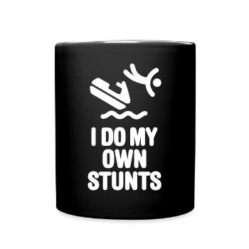 Jet-Ski PWC Jet-Boat Jetski I do my own stunts - Full Colour Mug - black - Front