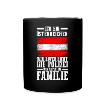 Österreich Österreicher Österreichisches - Tasse einfarbig - Schwarz - Vorne