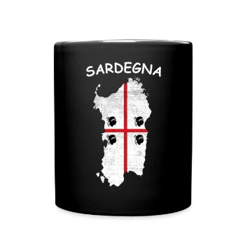 Sardinien Flagge Sardische Fahne Sardegna Fahne - Tasse einfarbig - Schwarz - Vorne