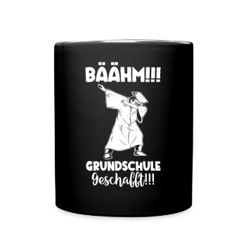 Grundschule geschafft, Schulkind, Geschenkidee - Tasse einfarbig - Schwarz - Vorne
