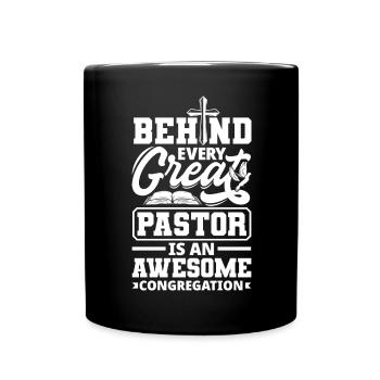 Pastor Appreciation Clergy Preacher Christian - Full Colour Mug - black - Front