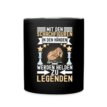 Schach Schachspieler - Tasse einfarbig - Schwarz - Vorne
