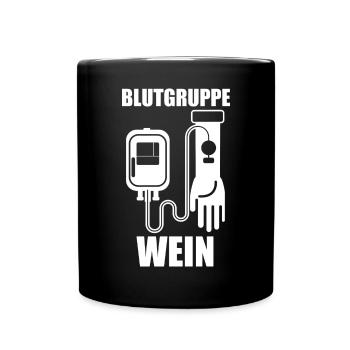 Blutgruppe Wein - Tasse einfarbig - Schwarz - Vorne