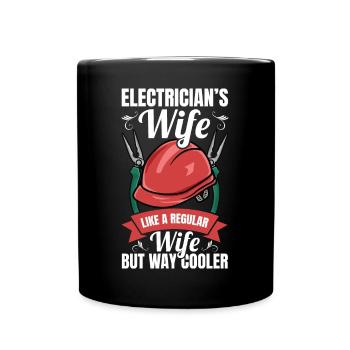 Elektriker Frau - Tasse einfarbig - Schwarz - Vorne