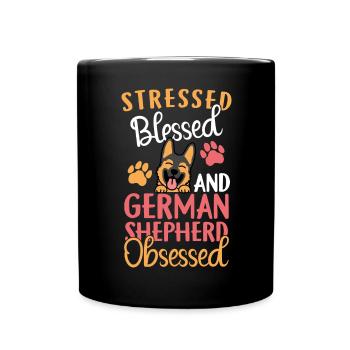 Blessed German Shepherd Obsessed - Full Colour Mug - black - Front