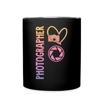 Photography Camera Lens Watercolor - Tasse einfarbig - Schwarz - Vorne