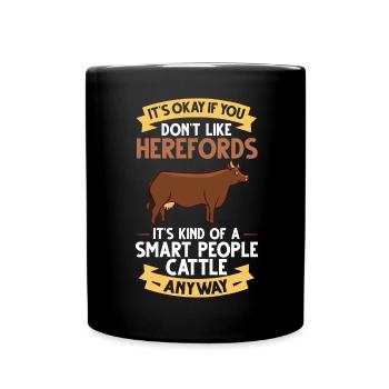 Hereford Vache Bovins Bull Élevage bovin Agriculteur - Mug uni - noir - Devant