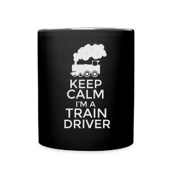 Keep Calm I’m a Train Driver T-Shirt Design - Mug uni - noir - Devant
