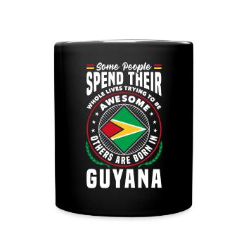 Guyana Guyana Guyana Flag Drôle de citation - Mug uni - noir - Devant