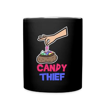Süßigkeiten Naschkatzen Statement Bonbon Naschen - Tasse einfarbig - Schwarz - Vorne
