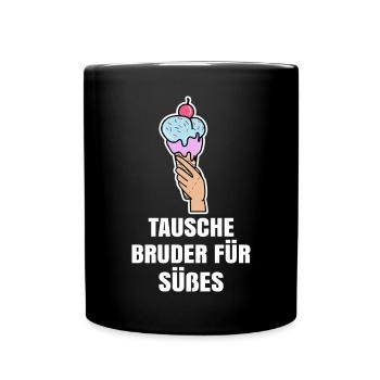 Eis Humorvoll Statement Süßigkeiten Nachspeise - Tasse einfarbig - Schwarz - Vorne