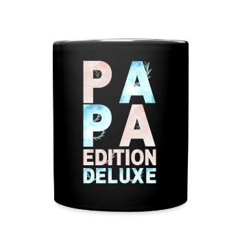 PAPA Deluxe Edition pastellrosa blau - Tasse einfarbig - Schwarz - Vorne