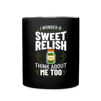 Sweet Relish Pickles Bottle Spice Jar - Full Colour Mug - black - Front