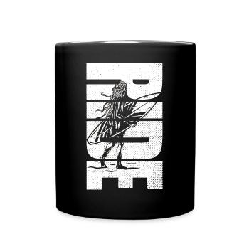 Women's Surfing Retro Ride Surfer - Full Colour Mug - black - Front