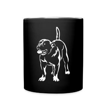 Perro Dogo Mallorquin "Black Edition" - Tasse einfarbig - Schwarz - Vorne