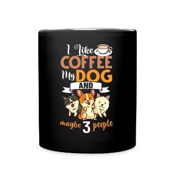Coffee Dog Machine Puppy Cup Beans - Full Colour Mug - black - Front