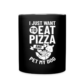 Pizza Dog Food Pizzeria Italian Puppies - Full Colour Mug - black - Front
