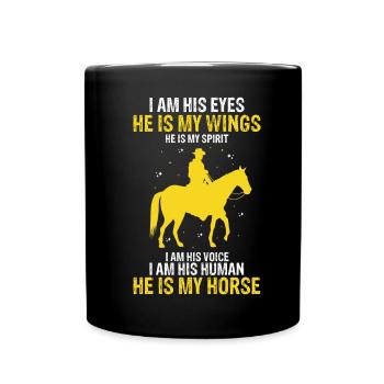 Drôle de cheval Sports équestres Chevaux Dictons Cadeau - Mug uni - noir - Devant