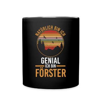 Waldarbeiter Holzfäller Waldarbeit Förster - Tasse einfarbig - Schwarz - Vorne