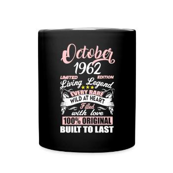 October 1962 - 60th Birthday Gift. Woman. - Full Colour Mug - black - Front
